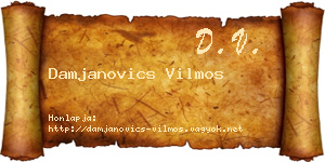 Damjanovics Vilmos névjegykártya